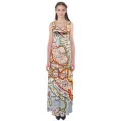 Map Europe Globe Countries States Empire Waist Maxi Dress by Ndabl3x