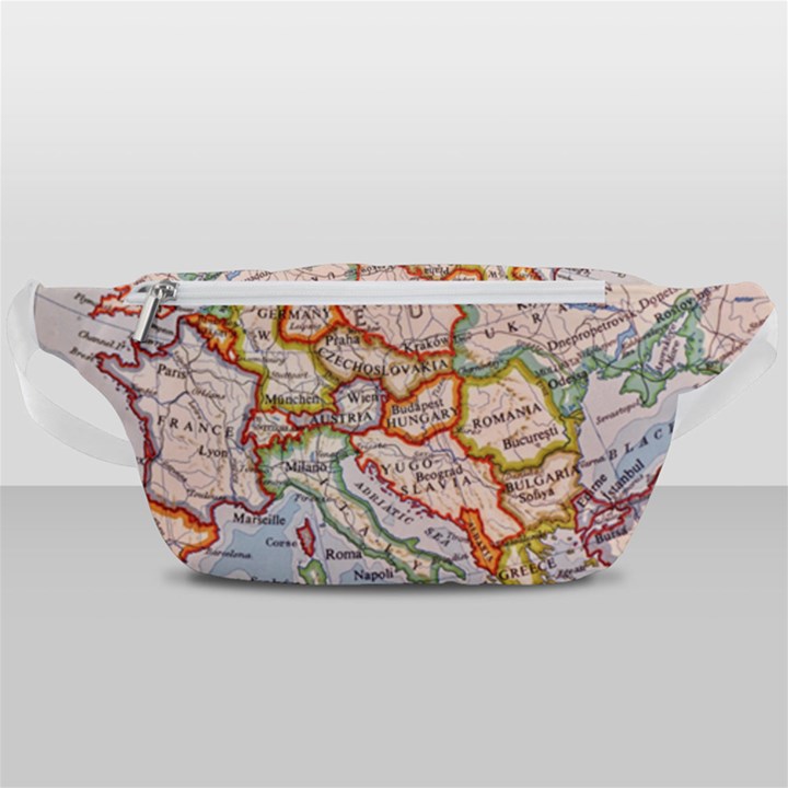 Map Europe Globe Countries States Waist Bag 