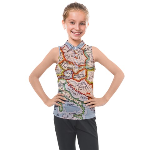 Map Europe Globe Countries States Kids  Sleeveless Polo Tee by Ndabl3x