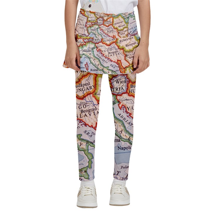 Map Europe Globe Countries States Kids  Skirted Pants