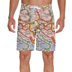 Map Europe Globe Countries States Men s Beach Shorts by Ndabl3x