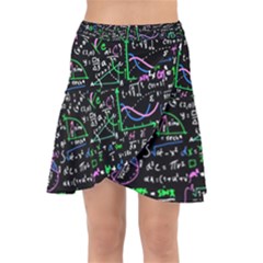 Math-linear-mathematics-education-circle-background Wrap Front Skirt by Vaneshart