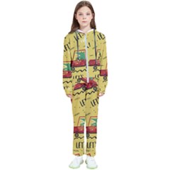 Childish-seamless-pattern-with-dino-driver Kids  Tracksuit by Vaneshart