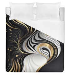 Pattern Gold Marble Duvet Cover (queen Size) by Vaneshop