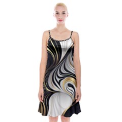 Pattern Gold Marble Spaghetti Strap Velvet Dress by Vaneshop