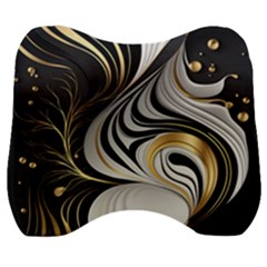 Pattern Gold Marble Velour Head Support Cushion by Vaneshop