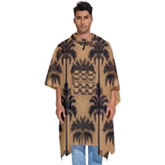 Camel Palm Tree Men s Hooded Rain Ponchos by Vaneshop