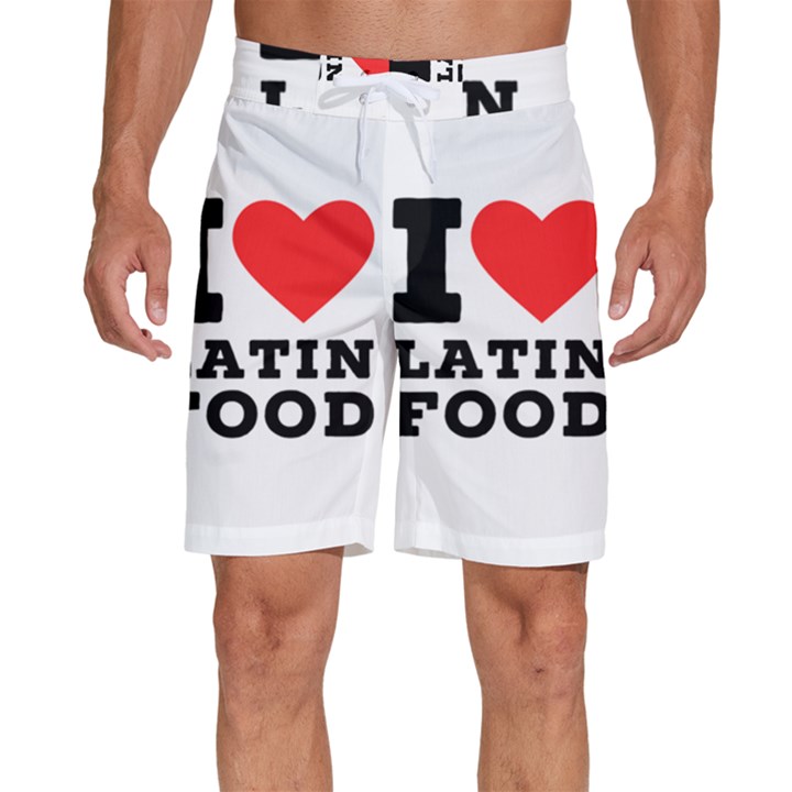 I love Latin food Men s Beach Shorts