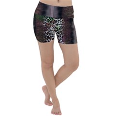 Leopard Animal Shawl Honeycomb Lightweight Velour Yoga Shorts by Vaneshop