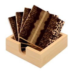 Leopard Animal Shawl Honeycomb Bamboo Coaster Set by Vaneshop