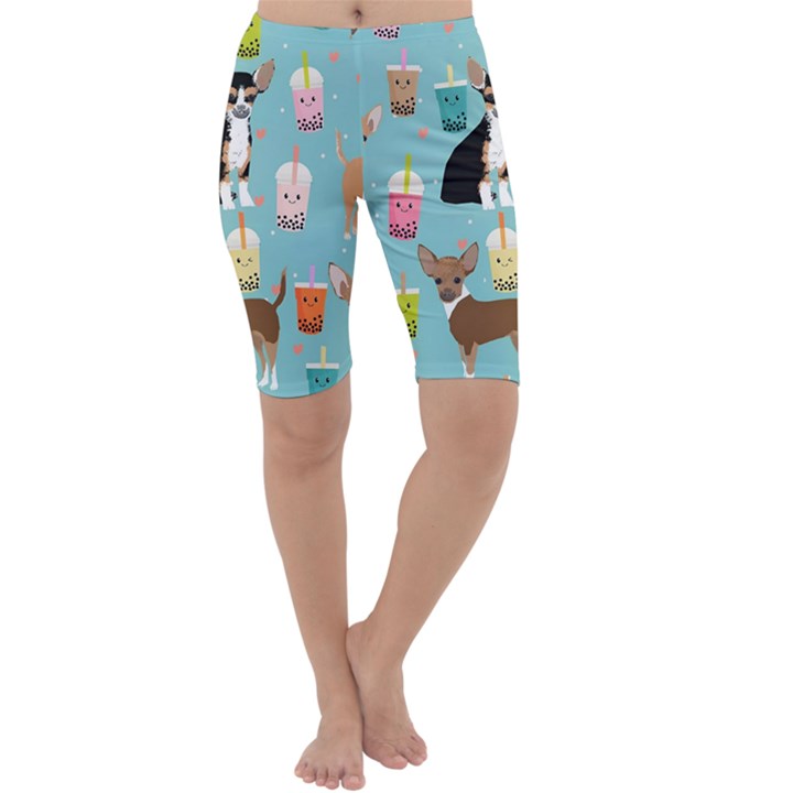 Chihuahua Bubble Kawaii Boba Tea Cute Dog Cropped Leggings 