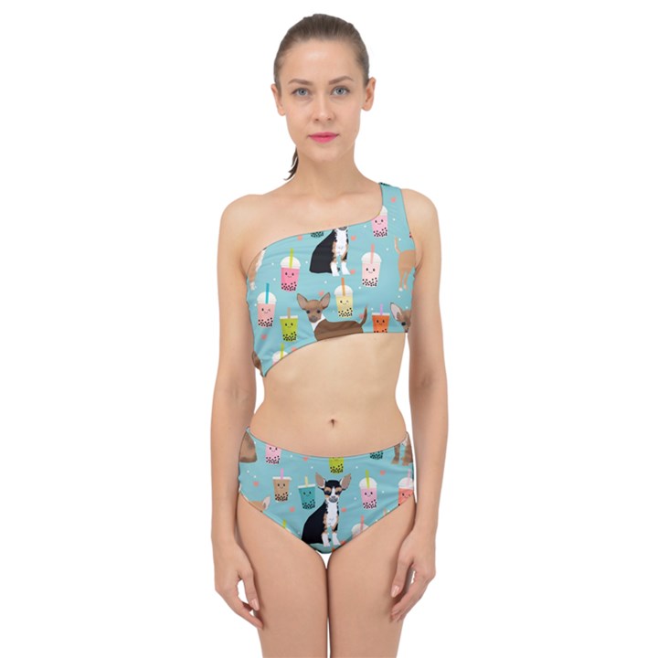 Chihuahua Bubble Kawaii Boba Tea Cute Dog Spliced Up Two Piece Swimsuit