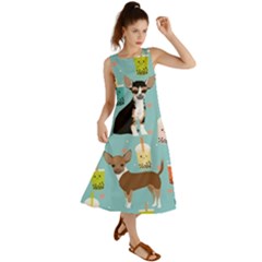 Chihuahua Bubble Kawaii Boba Tea Cute Dog Summer Maxi Dress by Wav3s