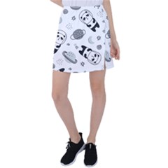 Panda Floating In Space And Star Tennis Skirt by Wav3s