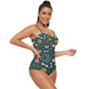 Dog Paw Colorful Fabrics Digitally Retro Full Coverage Swimsuit View3