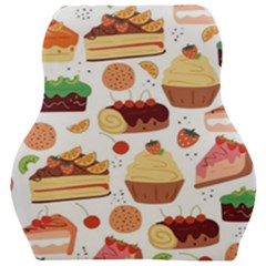 Seamless Pattern Hand Drawing Cartoon Dessert And Cake Car Seat Velour Cushion  by Wav3s