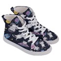 Space Cat Illustration Pattern Astronaut Men s Hi-Top Skate Sneakers View3