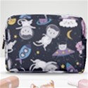 Space Cat Illustration Pattern Astronaut Make Up Pouch (Medium) View1