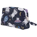 Space Cat Illustration Pattern Astronaut Wristlet Pouch Bag (Large) View2