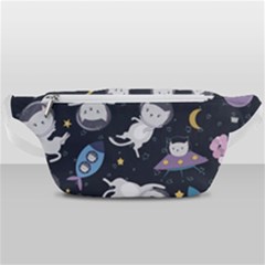 Space Cat Illustration Pattern Astronaut Waist Bag  by Wav3s