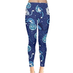 Cat Spacesuit Space Suit Astronaut Pattern Leggings  by Wav3s