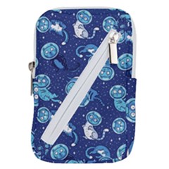 Cat Spacesuit Space Suit Astronaut Pattern Belt Pouch Bag (large) by Wav3s