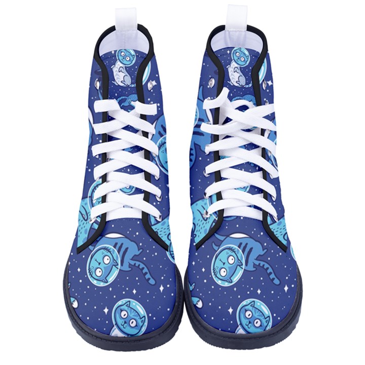 Cat Spacesuit Space Suit Astronaut Pattern Women s High-Top Canvas Sneakers