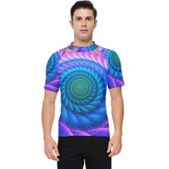 Peacock Feather Fractal Men s Short Sleeve Rash Guard by Wav3s