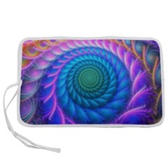 Peacock Feather Fractal Pen Storage Case (m) by Wav3s