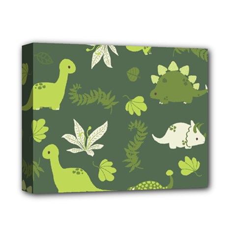 Cute Dinosaur Pattern Deluxe Canvas 14  X 11  (stretched) by Wav3s