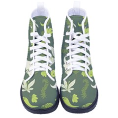 Cute Dinosaur Pattern Men s High-top Canvas Sneakers by Wav3s