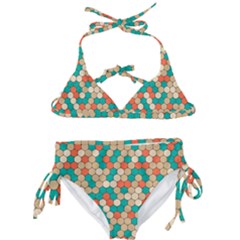 Multicolored Honeycomb Colorful Abstract Geometry Kids  Classic Bikini Set by Vaneshop