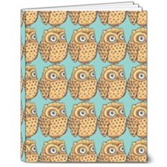 Owl Bird Pattern 8  X 10  Hardcover Notebook by Vaneshop