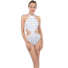 Mesh Halter Side Cut Swimsuit by zhou