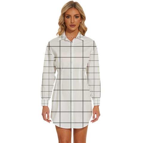 Mesh Womens Long Sleeve Shirt Dress by zhou