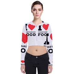 I Love Vegetarian Food Long Sleeve Zip Up Bomber Jacket by ilovewhateva