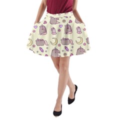 Beautiful Beauty Cartoon Cat A-line Pocket Skirt by Grandong