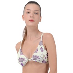 Beautiful Beauty Cartoon Cat Knot Up Bikini Top by Grandong