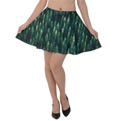 Forest Illustration Velvet Skater Skirt by Grandong