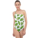 Vegetable Pattern With Composition Broccoli Classic One Shoulder Swimsuit View1