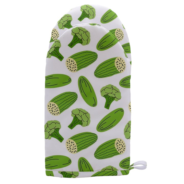 Vegetable Pattern With Composition Broccoli Microwave Oven Glove