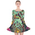 Monkey Tiger Bird Parrot Forest Jungle Style Long Sleeve Velvet Skater Dress View1