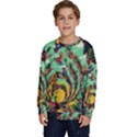 Monkey Tiger Bird Parrot Forest Jungle Style Kids  Long Sleeve Jersey View1