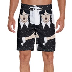 Wednesday Addams Men s Beach Shorts by Fundigitalart234