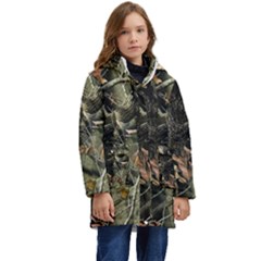 Realtree Camo Seamless Pattern Kids  Hooded Longline Puffer Jacket by Cowasu