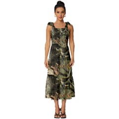 Realtree Camo Seamless Pattern Tie-strap Tiered Midi Chiffon Dress by Cowasu