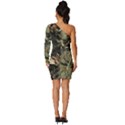 Realtree Camo Seamless Pattern Long Sleeve One Shoulder Mini Dress View4