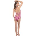 Cute Pink Sakura Flower Pattern Halter Front Plunge Swimsuit View2