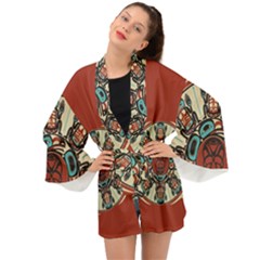 Skull Grateful Dead Phone Gratefuldead Long Sleeve Kimono by Cowasu