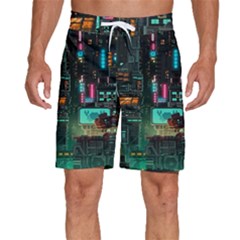 Video Game Pixel Art Men s Beach Shorts by Cowasu